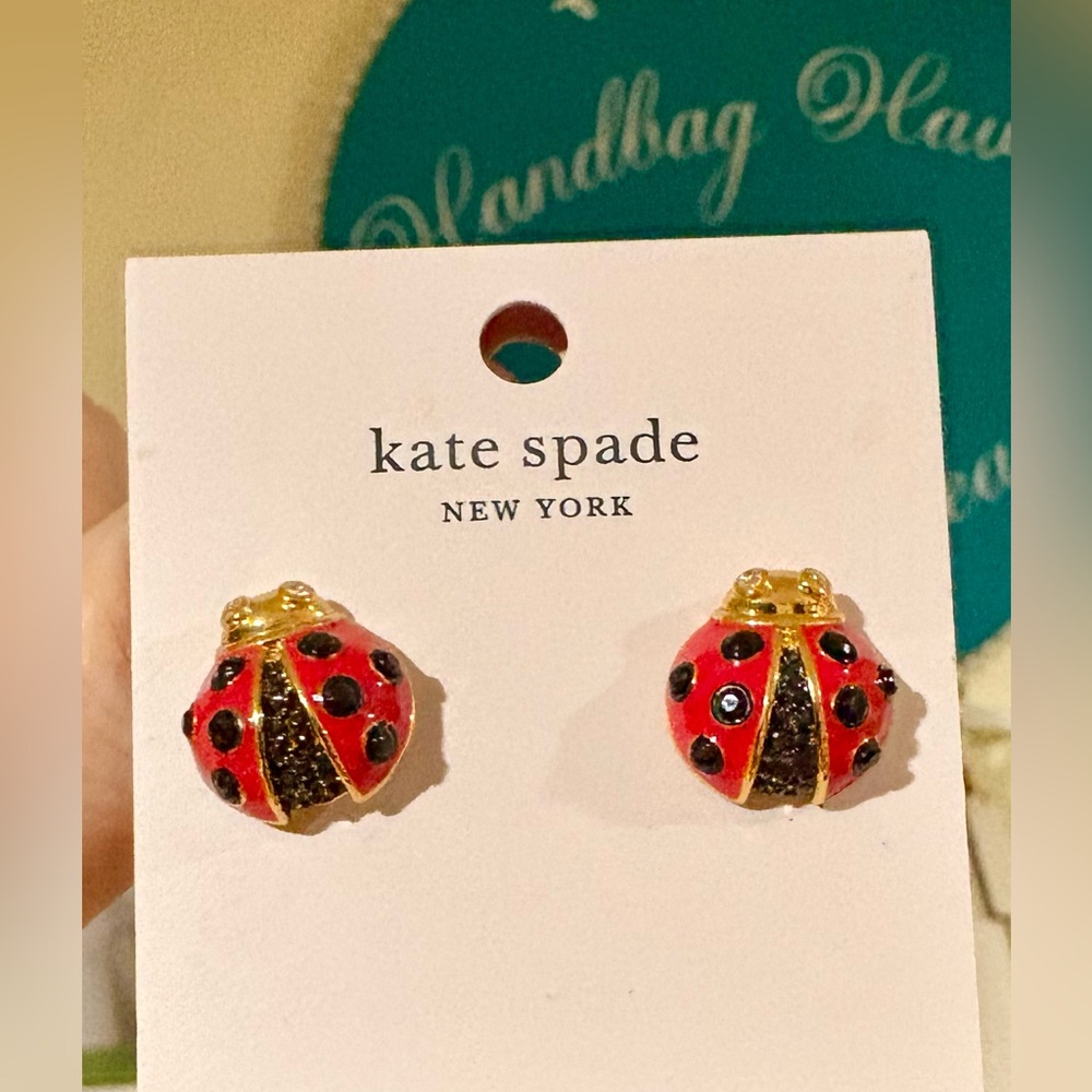 Kate Spade Red and Gold Ladybug Studs NWT